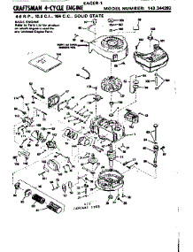 Replacement Parts parts for Craftsman Lawn & Garden Engine 143344292 from AppliancePartsPros.com