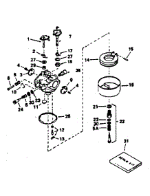 Carburetor parts for Craftsman Lawn & Garden Engine 143366212 from AppliancePartsPros.com