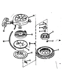 Rewind Starter No. 27649 parts for Craftsman Lawn & Garden Engine 14342202 from AppliancePartsPros.com