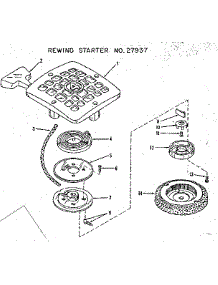 Rewind Starter No. 27937 parts for Craftsman Lawn & Garden Engine 14350040 from AppliancePartsPros.com