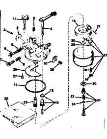 Carburetor parts for Craftsman Lawn & Garden Engine 143541012 from AppliancePartsPros.com