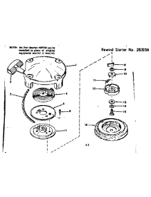 Rewind Starter parts for Craftsman Lawn & Garden Engine 143555052 from AppliancePartsPros.com