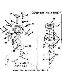 Carburetor parts for Craftsman Lawn & Garden Engine 143557072 from AppliancePartsPros.com