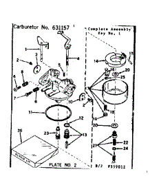 Carburetor No. 631157 parts for Craftsman Lawn & Garden Engine 143559012 from AppliancePartsPros.com