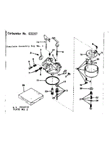 Carburetor No. 631157 parts for Craftsman Lawn & Garden Engine 143559032 from AppliancePartsPros.com