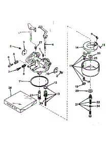 Carburetor No. 631157 parts for Craftsman Lawn & Garden Engine 143569082 from AppliancePartsPros.com
