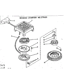 Rewind Starter No. 27860 parts for Craftsman Lawn & Garden Engine 14360327 from AppliancePartsPros.com