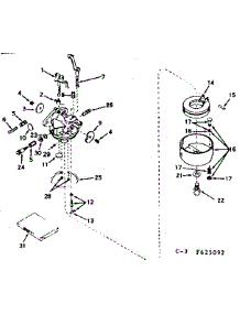 Carburetor parts for Craftsman Lawn & Garden Engine 143625092 from AppliancePartsPros.com