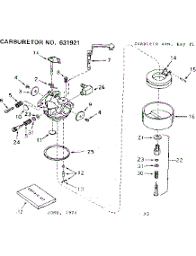 Carburetor 631921 (71 / 143) parts for Craftsman Lawn & Garden Engine 143664092 from AppliancePartsPros.com
