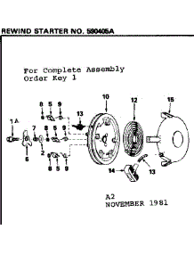 Rewind Starter parts for Craftsman Lawn & Garden Engine 143712032 from AppliancePartsPros.com