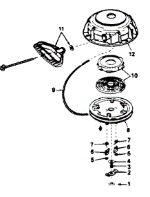 Rewind Starter No. 590606 parts for Craftsman Lawn & Garden Engine 143756202 from AppliancePartsPros.com
