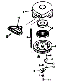 Rewind Starter No. 590576 parts for Craftsman Lawn & Garden Engine 143786042 from AppliancePartsPros.com