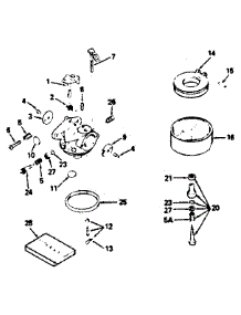 Carburetor No. 632370 parts for Craftsman Lawn & Garden Engine 143796072 from AppliancePartsPros.com