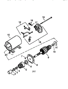 Starter Motor 35763A (71 / 143) parts for Craftsman Lawn & Garden Engine 143941202 from AppliancePartsPros.com