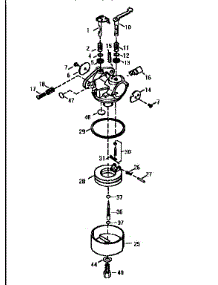 Carburetor 640023 (71 / 143) parts for Craftsman Lawn & Garden Engine 143961007 from AppliancePartsPros.com