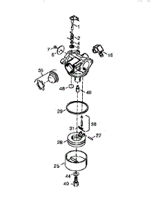 Carburetor No. 632750 (71 / 143) parts for Craftsman Lawn & Garden Engine 143964502 from AppliancePartsPros.com