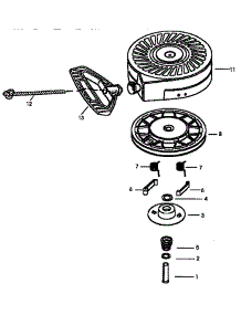 Recoil Starter 590707 (71 / 143) parts for Craftsman Lawn & Garden Engine 143975001 from AppliancePartsPros.com