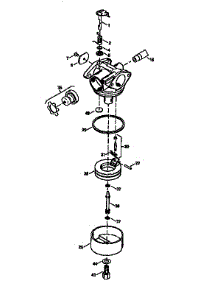 Carburetor 632747 (71 / 143) parts for Craftsman Lawn & Garden Engine 143985504 from AppliancePartsPros.com