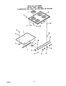 Main Top parts for Roper Gas Range 1446*1A from AppliancePartsPros.com