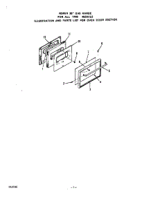 Oven Door parts for Roper Gas Range 1446*1A from AppliancePartsPros.com