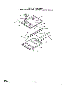 Main Top parts for Roper Gas Range 1453*0A from AppliancePartsPros.com