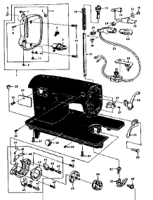 Tension And Shuttle Assembly parts for Kenmore Mechanical Sewing Machine 148.11020 (14811020, 148 11020) from AppliancePartsPros.com