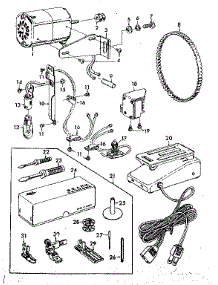 Motor And Attachment Parts parts for Kenmore Mechanical Sewing Machine 148.13101 (14813101, 148 13101) from AppliancePartsPros.com