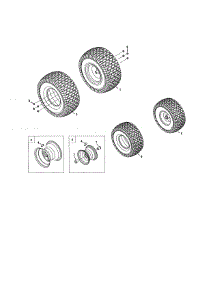 Wheels / Rims parts for Mtd Front-Engine Lawn Tractor 14A7A3ZQ099 from AppliancePartsPros.com