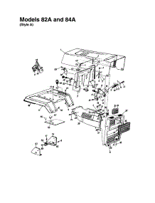 Hood / Grille - Style A - 82A And 84A parts for Mtd Front-Engine Lawn Tractor 14AJ845H062 from AppliancePartsPros.com