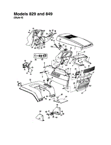 Hood / Grille - Style 9 - 829 And 849 parts for Mtd Front-Engine Lawn Tractor 14AJ845H062 from AppliancePartsPros.com