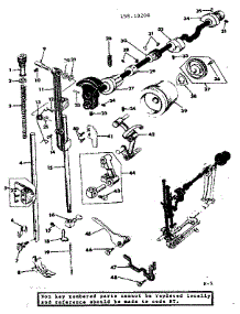 Main Shaft Assembly parts for Kenmore Mechanical Sewing Machine 158.10200 (15810200, 158 10200) from AppliancePartsPros.com