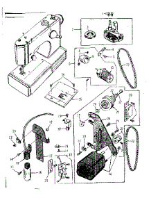 Motor Assembly parts for Kenmore Mechanical Sewing Machine 158.10300 (15810300, 158 10300) from AppliancePartsPros.com