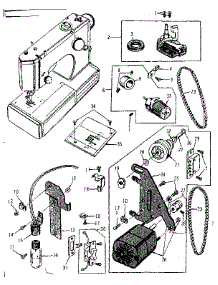 Motor Assembly parts for Kenmore Mechanical Sewing Machine 158.10301 (15810301, 158 10301) from AppliancePartsPros.com