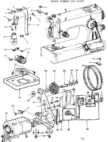 Motor Assembly parts for Kenmore Mechanical Sewing Machine 158.10450 (15810450, 158 10450) from AppliancePartsPros.com