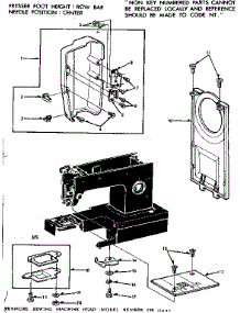 Face Cover And Needle Plate parts for Kenmore Sewing Machine 158.10692 (15810692, 158 10692) from AppliancePartsPros.com