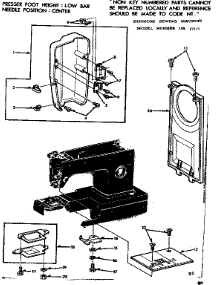 Face Covers parts for Kenmore Sewing Machine 158.12111 (15812111, 158 12111) from AppliancePartsPros.com