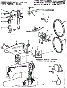 Motor Assembly parts for Kenmore Sewing Machine 158.12111 (15812111, 158 12111) from AppliancePartsPros.com