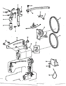 Motor Assembly parts for Kenmore Sewing Machine 158.12120 (15812120, 158 12120) from AppliancePartsPros.com