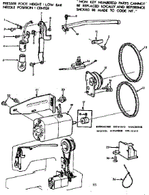 Motor Assembly parts for Kenmore Sewing Machine 158.12312 (15812312, 158 12312) from AppliancePartsPros.com