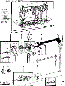 Shuttle Assembly parts for Kenmore Sewing Machine 158.12472 (15812472, 158 12472) from AppliancePartsPros.com