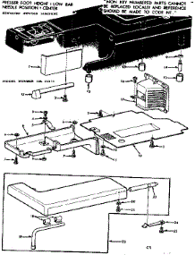 Shuttle Cover And Work Table parts for Kenmore Sewing Machine 158.12511 (15812511, 158 12511) from AppliancePartsPros.com