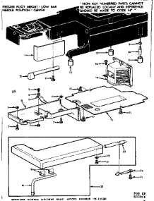 Shuttle Cover And Work Table parts for Kenmore Mechanical Sewing Machine 158.12520 (15812520, 158 12520) from AppliancePartsPros.com