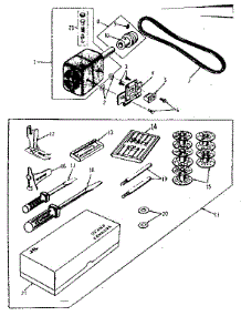 Motor And Attachment Parts parts for Kenmore Mechanical Sewing Machine 158.13033 (15813033, 158 13033) from AppliancePartsPros.com
