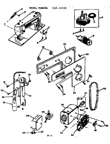 Motor Assembly parts for Kenmore Mechanical Sewing Machine 158.13150 (15813150, 158 13150) from AppliancePartsPros.com