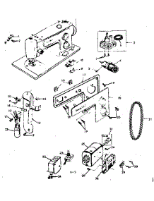 Motor Assembly parts for Kenmore Mechanical Sewing Machine 158.13170 (15813170, 158 13170) from AppliancePartsPros.com