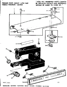 Base Assembly parts for Kenmore Sewing Machine 158.13400 (15813400, 158 13400) from AppliancePartsPros.com