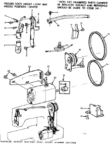 Motor Assembly parts for Kenmore Sewing Machine 158.13400 (15813400, 158 13400) from AppliancePartsPros.com