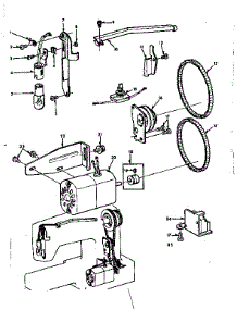 Motor Assembly parts for Kenmore Mechanical Sewing Machine 158.1340281 (1581340281, 158 1340281) from AppliancePartsPros.com