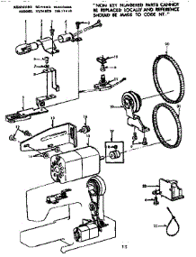 Motor Assembly parts for Kenmore Mechanical Sewing Machine 158.13410 (15813410, 158 13410) from AppliancePartsPros.com