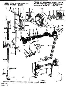 Presser Bar Assembly parts for Kenmore Sewing Machine 158.13411 (15813411, 158 13411) from AppliancePartsPros.com